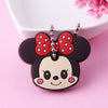 Cartoon Anime Cute Key Cover Cap Silicone Mickey Stitch Bear Keychain Women Gift Owl Porte Clef Minne Key Chain