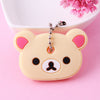 Cartoon Anime Cute Key Cover Cap Silicone Mickey Stitch Bear Keychain Women Gift Owl Porte Clef Minne Key Chain