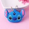 Cartoon Anime Cute Key Cover Cap Silicone Mickey Stitch Bear Keychain Women Gift Owl Porte Clef Minne Key Chain