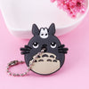 Cartoon Anime Cute Key Cover Cap Silicone Mickey Stitch Bear Keychain Women Gift Owl Porte Clef Minne Key Chain