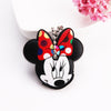 Cartoon Anime Cute Key Cover Cap Silicone Mickey Stitch Bear Keychain Women Gift Owl Porte Clef Minne Key Chain
