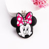 Cartoon Anime Cute Key Cover Cap Silicone Mickey Stitch Bear Keychain Women Gift Owl Porte Clef Minne Key Chain