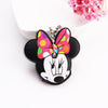 Cartoon Anime Cute Key Cover Cap Silicone Mickey Stitch Bear Keychain Women Gift Owl Porte Clef Minne Key Chain