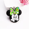Cartoon Anime Cute Key Cover Cap Silicone Mickey Stitch Bear Keychain Women Gift Owl Porte Clef Minne Key Chain