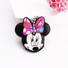 Cartoon Anime Cute Key Cover Cap Silicone Mickey Stitch Bear Keychain Women Gift Owl Porte Clef Minne Key Chain