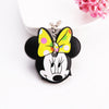 Cartoon Anime Cute Key Cover Cap Silicone Mickey Stitch Bear Keychain Women Gift Owl Porte Clef Minne Key Chain