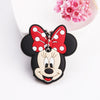 Cartoon Anime Cute Key Cover Cap Silicone Mickey Stitch Bear Keychain Women Gift Owl Porte Clef Minne Key Chain