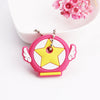 Cartoon Anime Cute Key Cover Cap Silicone Mickey Stitch Bear Keychain Women Gift Owl Porte Clef Minne Key Chain